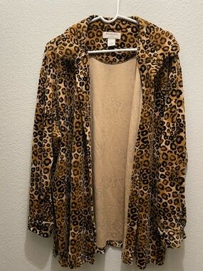 Bechamel Leopard-Print Teddy Jacket in Tan and Black
